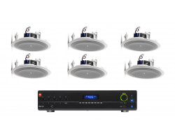 Комплект акустики 6 потолочных динамика JBL 8128 | Bluetooth | 6х6Вт